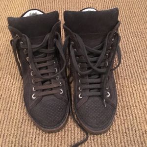 Grey Chanel flat boots booties high tops 36 6 box